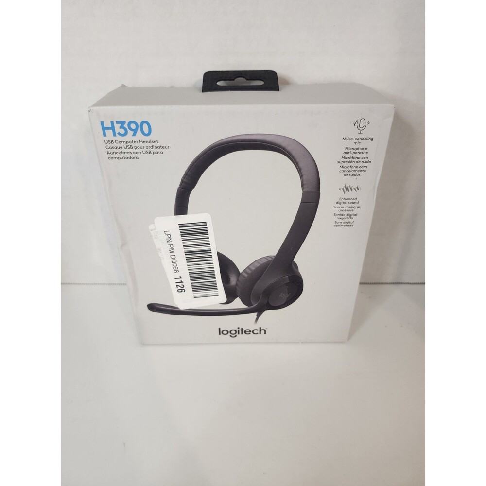 Logitech H390 Wired USB-A Black Headset with Noise Canceling Microphone